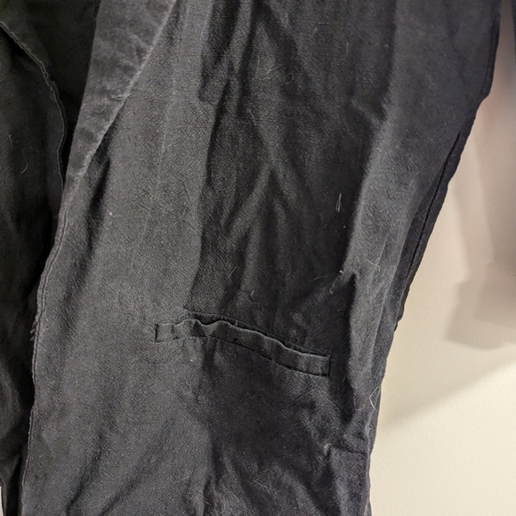 Black Linen Blend 3/4 Sleeve Blazer, S - Picture 3 of 6